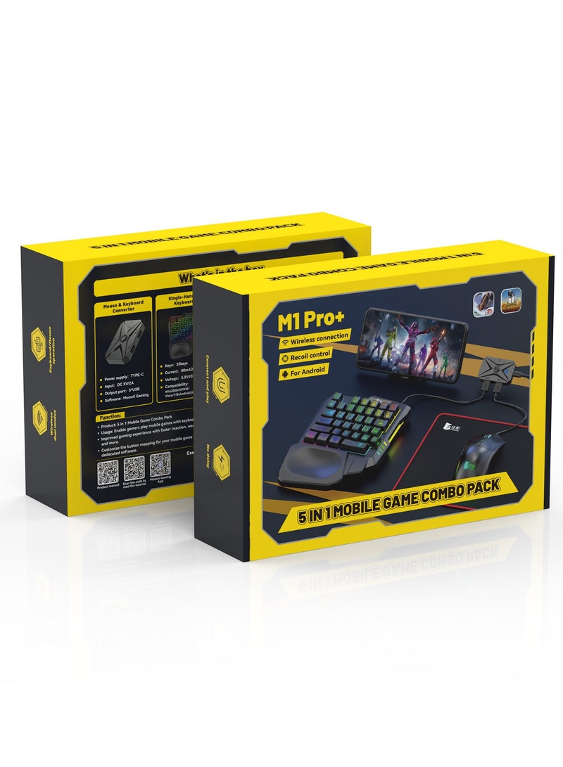 Gamwing مجموعة ألعاب كلاسيكية محول ماوس وكيبورد Gamwing M1 Pro+ حزمة ألعاب موبايل اتصال لاسلكي - Image 3